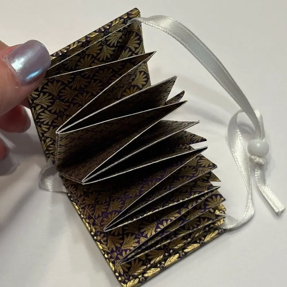Metallic Gold and Purple Folded Origami Star Ornament Unique